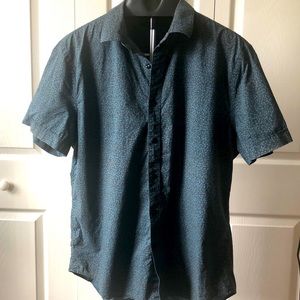 Perry Ellis Short Sleeve Print Casual Button Down Shirt Sz XL